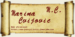 Marina Cvijović vizit kartica